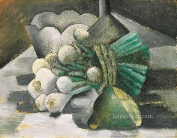 玉ねぎのある静物画 1908 年キュビスト パブロ・ピカソ Oil Paintings